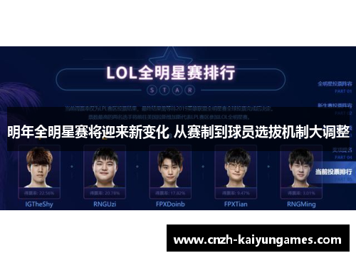 明年全明星赛将迎来新变化 从赛制到球员选拔机制大调整