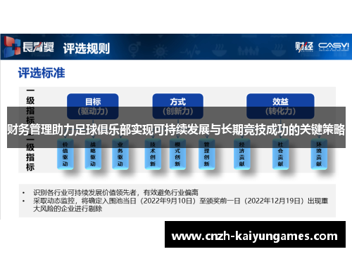 财务管理助力足球俱乐部实现可持续发展与长期竞技成功的关键策略